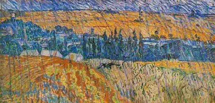 Vincent Van Gogh Landscape at Auvers in the Rain Norge oil painting art